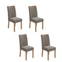 Ver imagem 1 de Kit 4 Cadeiras de Jantar Estofadas Apogeu Amêndoa Clean/Suede Animale Bege