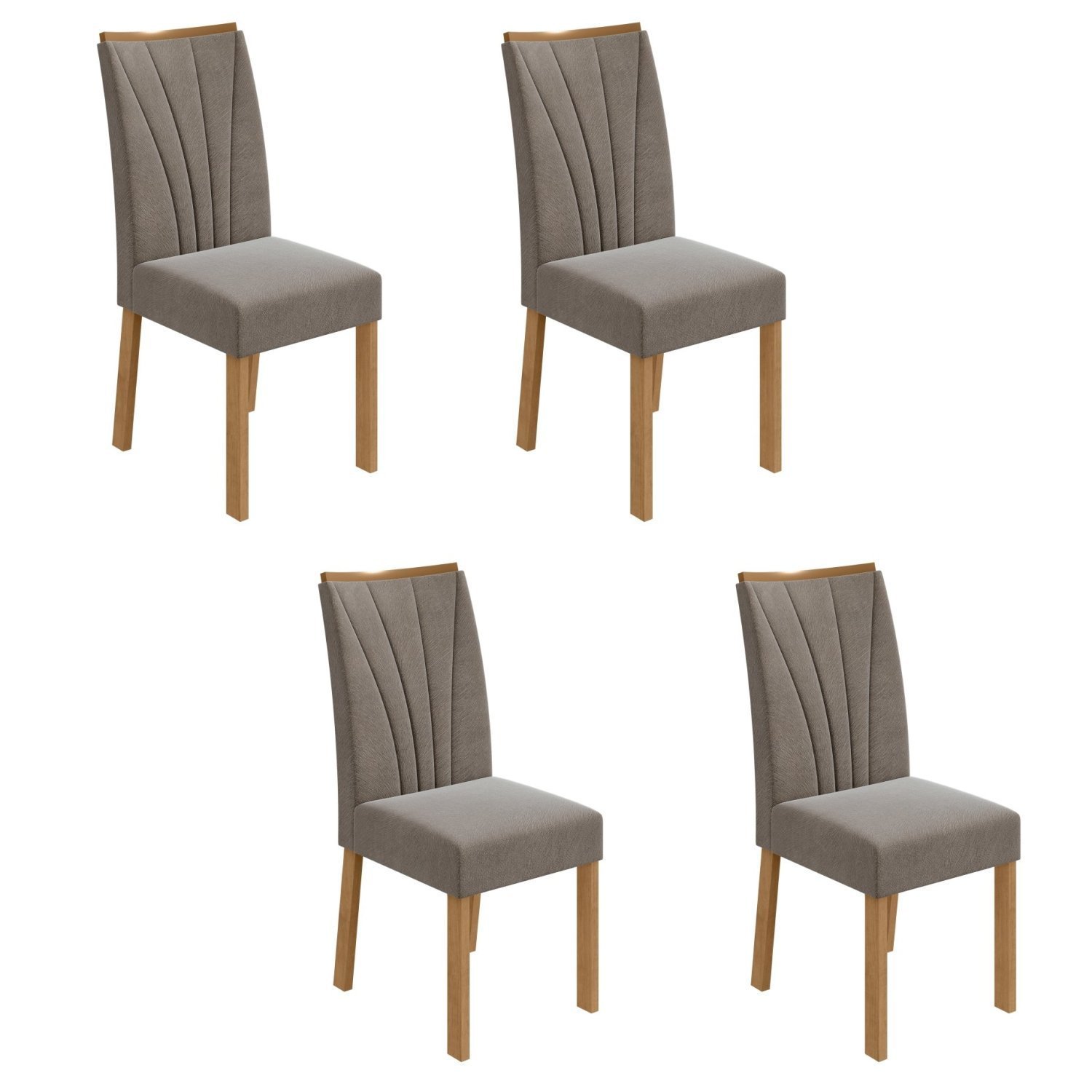 Conjunto 4 Cadeiras Estofadas Apogeu Móveis Lopas - 1