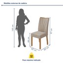 Ver imagem 4 de Kit 4 Cadeiras de Jantar Estofadas Suede Apogeu Bege Amêndoa Clean/Veludo Naturale Creme