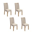 Ver imagem 3 de Kit 4 Cadeiras de Jantar Estofadas Suede Apogeu Bege Amêndoa Clean/Linho Rinzai Bege