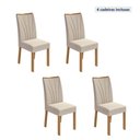 Ver imagem 5 de Kit 4 Cadeiras de Jantar Estofadas Suede Apogeu Bege Amêndoa Clean/Linho Rinzai Bege