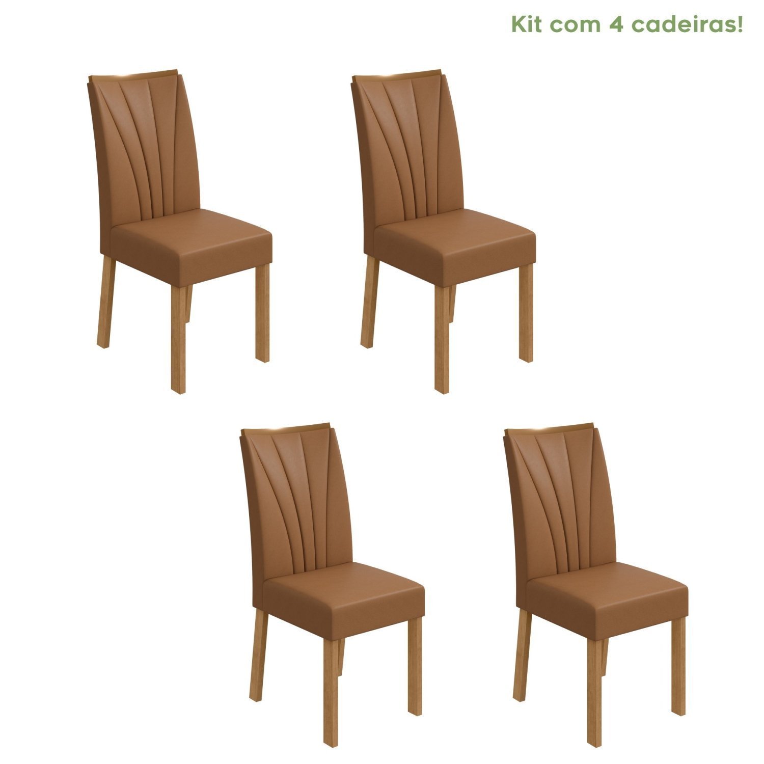 Conjunto 4 Cadeiras Estofadas Apogeu  - 1