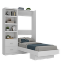 Ver imagem 2 de Cama Articulada Solteiro com Estante 2 Gavetas 4 Prateleiras Branco