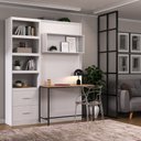 Ver imagem 4 de Cama Articulada Solteiro com Estante 2 Gavetas 4 Prateleiras Branco