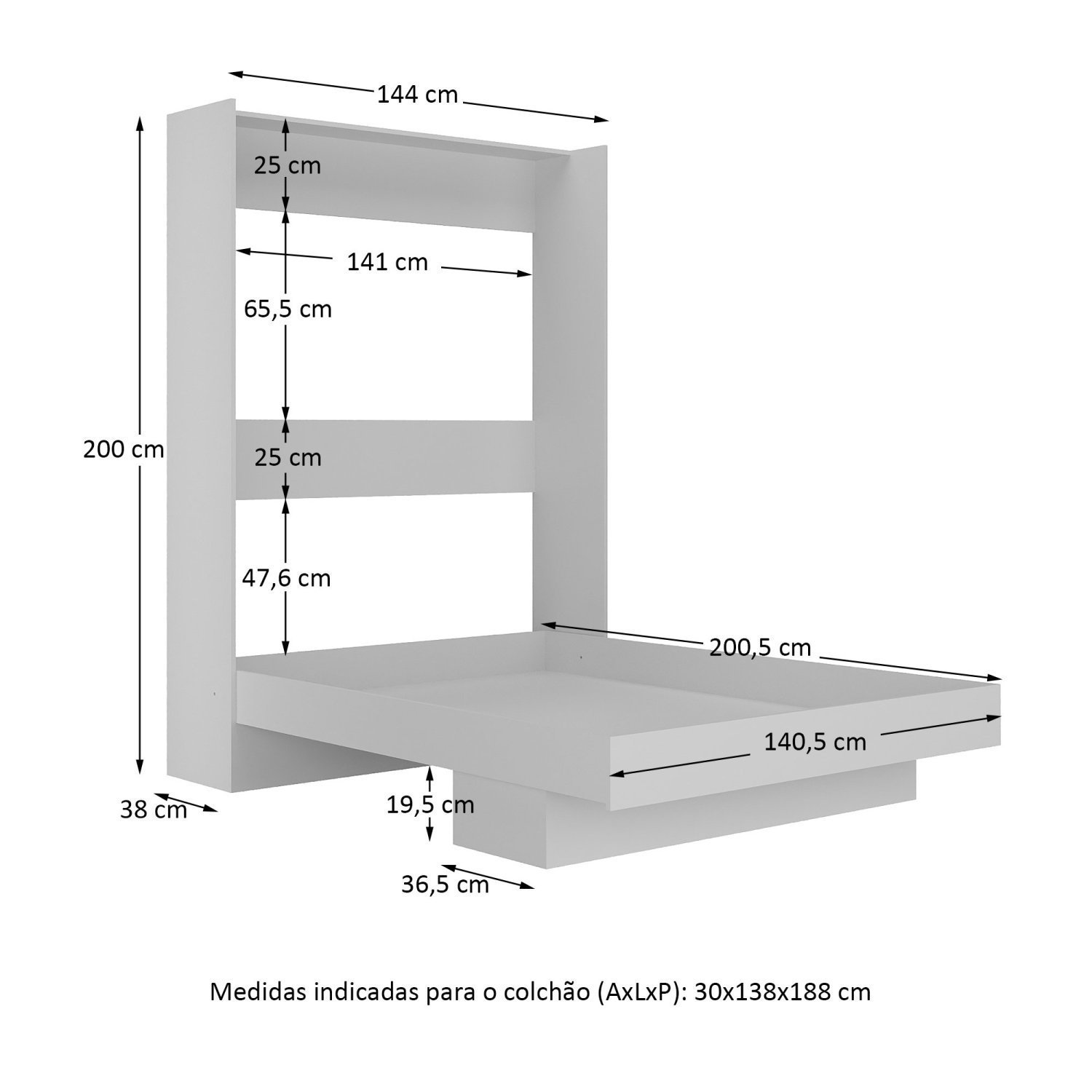 Cama Articulada Casal com Estante  - 3