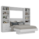 Ver imagem 2 de Cama Articulada Casal com Estante 4 Gavetas 8 Prateleira Branco