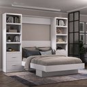 Ver imagem 1 de Cama Articulada Casal com Estante 4 Gavetas 8 Prateleira Branco