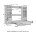 Ver imagem 3 de Cama Articulada Casal com Estante 4 Gavetas 8 Prateleira Branco
