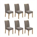 Ver imagem 1 de Kit 6 Cadeiras de Jantar Estofadas Suede Apogeu Bege Amêndoa Clean/Suede Animale Bege