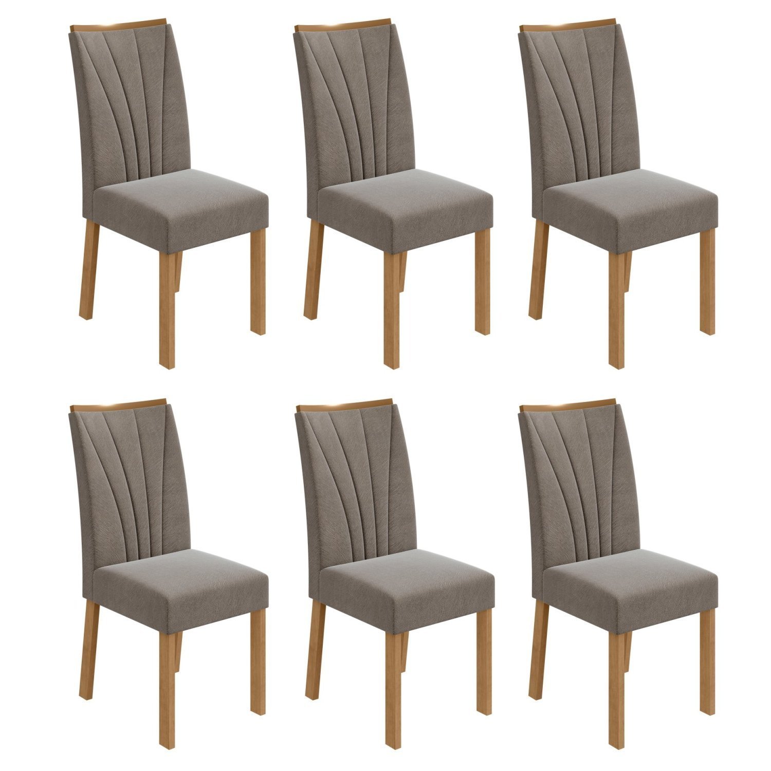Conjunto 6 Cadeiras Estofadas Apogeu Móveis Lopas - 1