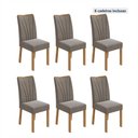 Ver imagem 5 de Kit 6 Cadeiras de Jantar Estofadas Suede Apogeu Bege Amêndoa Clean/Suede Animale Bege