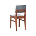 Ver imagem 4 de Kit 2 Cadeiras Linhas Estrutura Madeira Maciça Assento Estofado Encosto Mdf Laqueado - Amêndoa/grafi