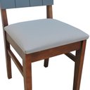 Ver mais imagens de Kit 2 Cadeiras Linhas Estrutura Madeira Maciça Assento Estofado Encosto Mdf Laqueado - Amêndoa/grafi