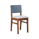 Ver imagem 3 de Kit 2 Cadeiras Linhas Estrutura Madeira Maciça Assento Estofado Encosto Mdf Laqueado - Amêndoa/grafi