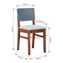 Ver imagem 2 de Kit 2 Cadeiras Linhas Estrutura Madeira Maciça Assento Estofado Encosto Mdf Laqueado - Amêndoa/grafi