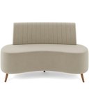 Ver imagem 5 de Sofá Chaise Living 2 Lugares 160cm para Sala Cayman K01 Veludo Bege