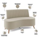 Ver imagem 7 de Sofá Chaise Living 2 Lugares 160cm para Sala Cayman K01 Veludo Bege