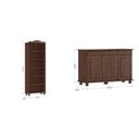 Ver imagem 3 de Kit 2 Peças Estante 5 Prateleiras e Balcão 3 Portas 100% Madeira Maciça - Linha Rubi Marrom Café