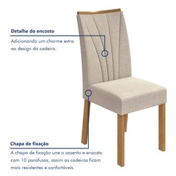 Conjunto 6 Cadeiras Estofadas Apogeu - 7