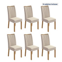 Kit com 6 Cadeiras para Sala de Jantar Estofadas Apogeu - 11