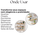 Ver mais imagens de Seis Suportes de Parede Formato Invisível 15cm Mão Francesa Design Moderno para Prateleira Preto