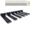 Ver imagem 1 de Seis Suportes de Parede Formato Invisível 15cm Mão Francesa Design Moderno para Prateleira Preto