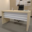 Ver imagem 5 de Escrivaninha Mesa Escritório Tamburato Robusta e Elegante 135,6cm Carvalho e Branco Marrom Artany