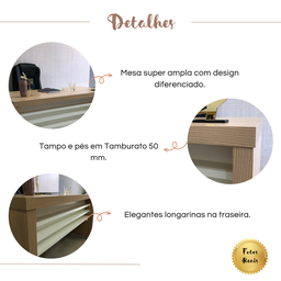 Mesa para Escritório 1,35m Tamburato Robusta e Elegante - 16