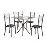 Conjunto de Mesa Tubular 70x70cm Tampo em Vidro com 4 Cadeiras Dany  - 2