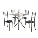 Ver imagem 2 de Conjunto de Mesa Tubular 70x70cm Tampo em Vidro com 4 Cadeiras Dany Cinza/Preto Floral/Martelado Prata/Incolor