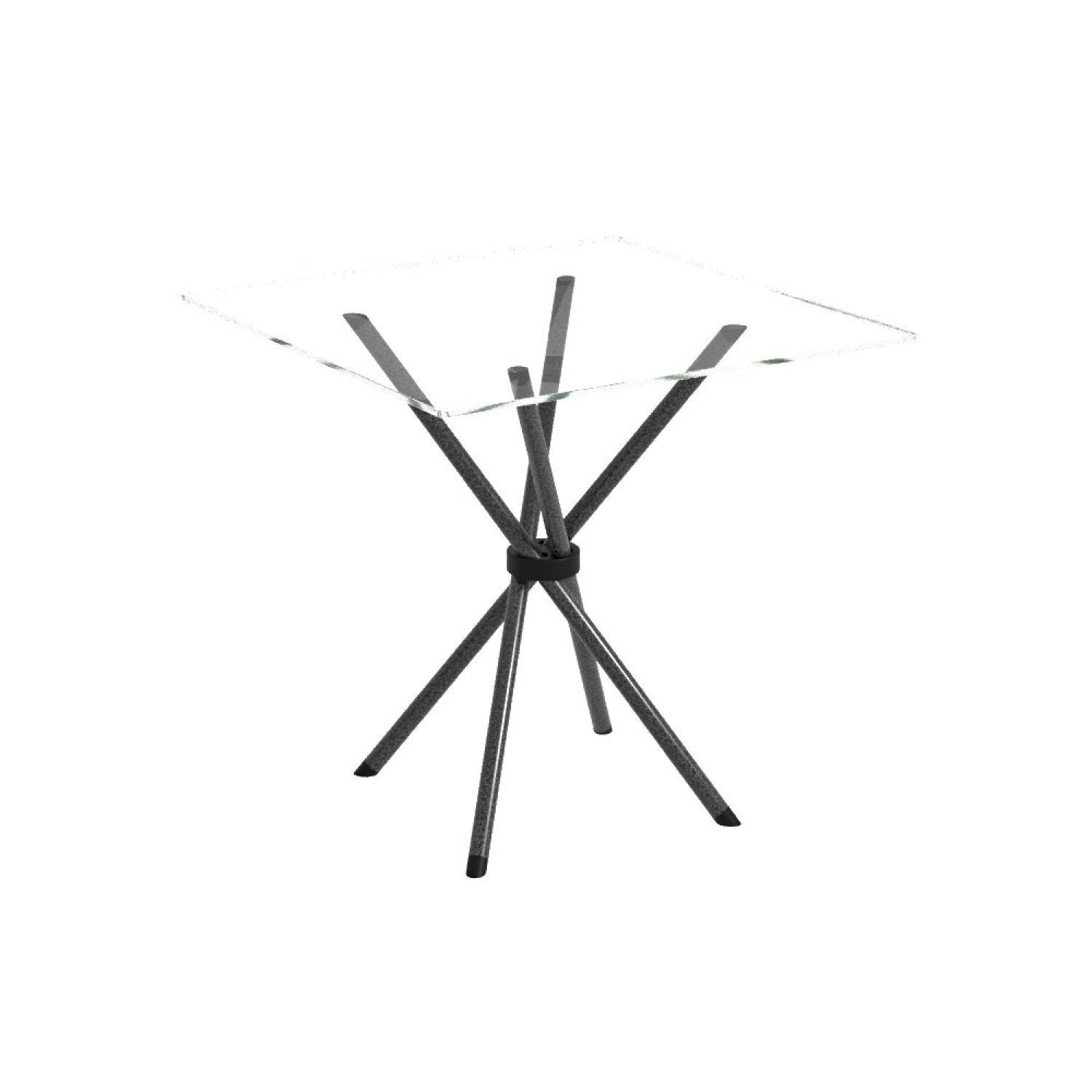 Conjunto de Mesa Tubular 70x70cm Tampo em Vidro com 4 Cadeiras Dany  - 4
