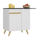 Ver imagem 1 de Balcão Cozinha de Canto 1 Porta Veneza Multimóveis V3743 Branco/dourado