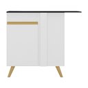 Ver imagem 5 de Balcão Cozinha de Canto 1 Porta Veneza Multimóveis V3743 Branco/dourado
