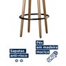Kit 02 Banquetas Altas Los Angeles Assento Redondo com Apoio para Pés Edecasamoveis - 5