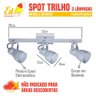 Spot Trilho Sobrepor P3 Lâmpadas Branco Ed Luz Mix - 2