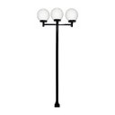 Ver imagem 1 de Poste Luminária Triplo Globo G Braço Reto Jardim Preto 200cm Ouro Minas L085OM