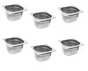 Ver imagem 2 de Conj 6 Cubas Gastronômicas em Inox Gn 1/6x100 Mm 1,5 Litros Originais Zahav