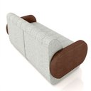 Ver imagem 6 de Sofá Decorativo Living Sala de Estar Bornéu 148cm Pés de Madeira Pu/linho Marrom/cinza G33 - Gran Be