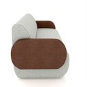 Ver imagem 5 de Sofá Decorativo Living Sala de Estar Bornéu 148cm Pés de Madeira Pu/linho Marrom/cinza G33 - Gran Be