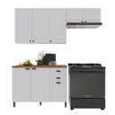 Ver imagem 2 de Armário de Cozinha Modulada Compacta Fidelitá Nara 100% MDF 3 Peças 200cm 8 Portas 2 Gavetas com