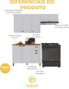 Ver imagem 5 de Armário de Cozinha Modulada Compacta Fidelitá Nara 100% MDF 3 Peças 200cm 8 Portas 2 Gavetas com