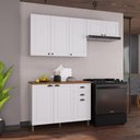 Ver imagem 1 de Armário de Cozinha Modulada Compacta Fidelitá Nara 100% MDF 3 Peças 200cm 8 Portas 2 Gavetas com