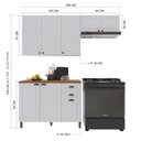 Ver imagem 4 de Armário de Cozinha Modulada Compacta Fidelitá Nara 100% MDF 3 Peças 200cm 8 Portas 2 Gavetas com