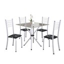 Ver imagem 2 de Conjunto de Mesa Tubular 70x70cm Tampo em Vidro com 4 Cadeiras Dany 