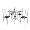 Conjunto de Mesa Tubular 70x70cm Tampo em Vidro com 4 Cadeiras Dany  - 2