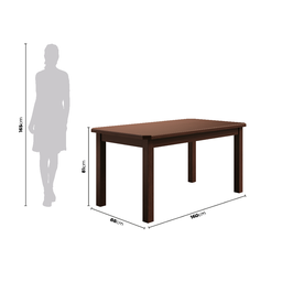 Conjunto Mesa de Madeira Castanho 160x88 + 6 Cadeiras Estofadas Sfa - 5