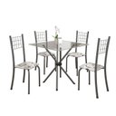 Ver imagem 2 de Conjunto de Mesa Tubular 70x70cm Tampo em Vidro com 4 Cadeiras Dany 