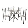 Conjunto de Mesa Tubular 70x70cm Tampo em Vidro com 4 Cadeiras Dany  - 2