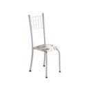 Ver imagem 5 de Conjunto de Mesa Tubular 70x70cm Tampo em Vidro com 4 Cadeiras Dany Branco/Arabesco/Martelado Perola/Incolor
