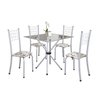 Conjunto de Mesa Tubular 70x70cm Tampo em Vidro com 4 Cadeiras Dany  - 2